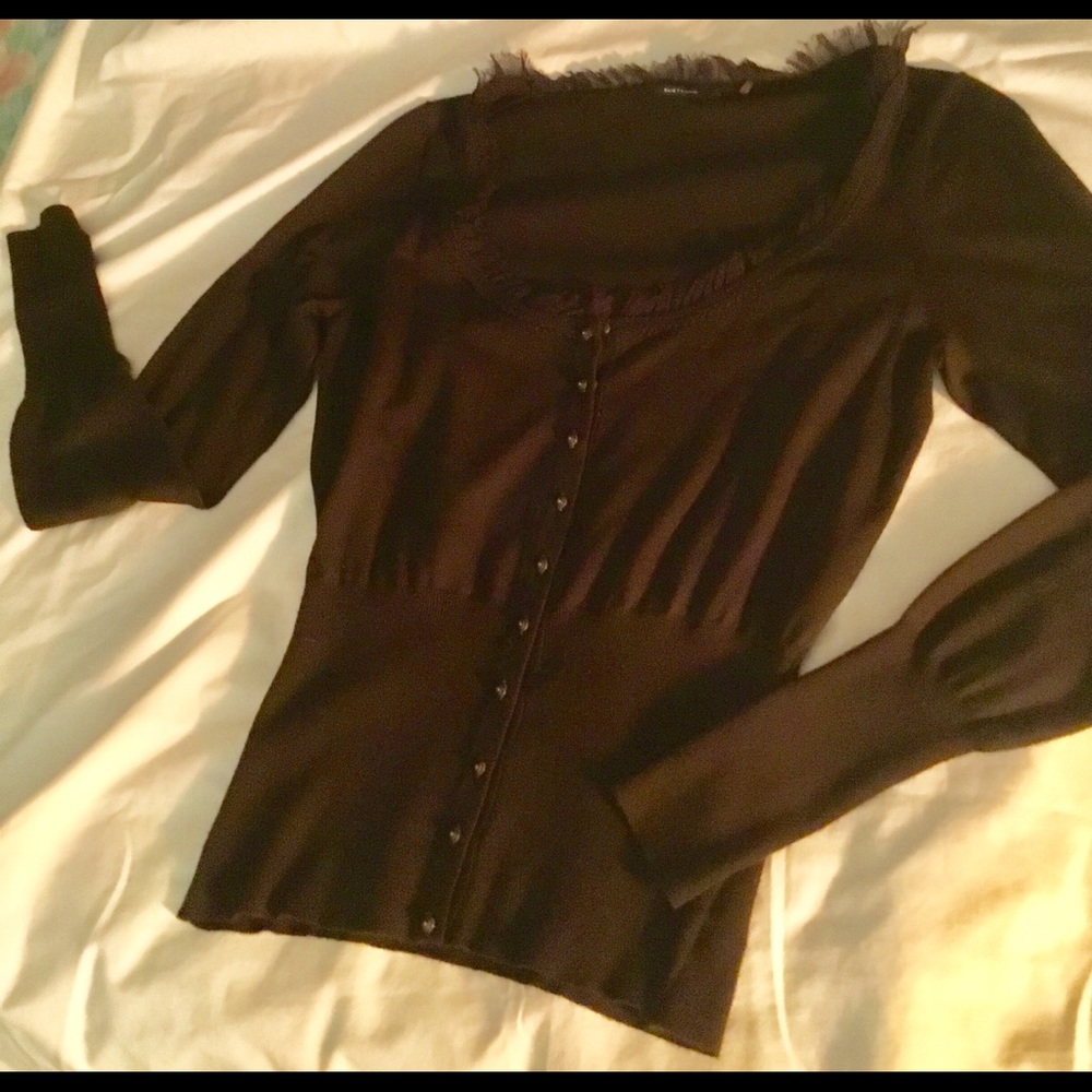 Elie Tahari M medium Button Up Sweater Cardigan